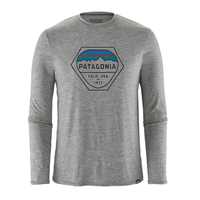 Maglie - Fitz Roy Hex: Feather Grey - Uomo - T-shirt tecnica Uomo Ms Cap Daily L/S Graphic T-Shirt  Patagonia