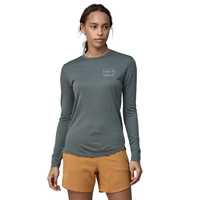 Maglie - Nouveau Green - Donna - Ws L/S Cap Cool Merino Blend Graphic Shirt  Patagonia