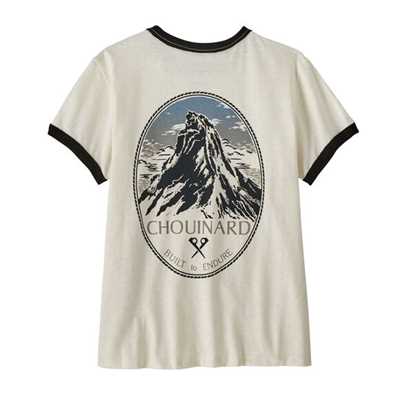 T-Shirt - Birch White - Donna - T-Shirt donna Ws Chouinard Crest Ringer Responsibili-Tee  Patagonia
