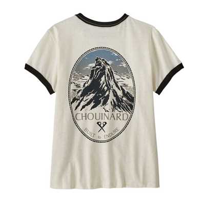 T-Shirt - Birch White - Donna - Ws Chouinard Crest Ringer Responsibili-Tee  Patagonia
