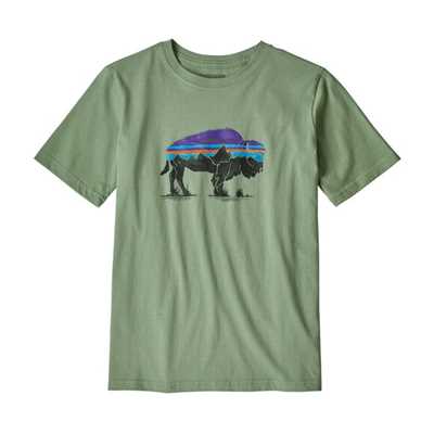 T-Shirt - Fitz roy bison green - Bambino - Boys Graphic Organic T-Shirt  Patagonia
