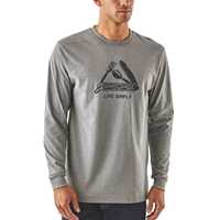 T-Shirt - Gravel Heather - Uomo - Ms L/S Live Simply Pocketknife Responsibili-Tee  Patagonia