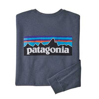 T-Shirt - Plume grey - Uomo - T-Shirt manica lunga uomo Ms L/S P-6 Logo Responsabili-Tee  Patagonia