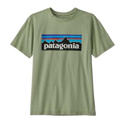 T-Shirt - Salvia green - Bambino - T-shirt ragazzi Kids Regenerative Organic Certified Cotton P-6 Logo T-Shirt  Patagonia