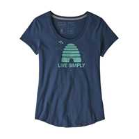 T-Shirt - Stone blue - Donna - Ws Live Simply Hive Organic Scoop T-Shirt  Patagonia