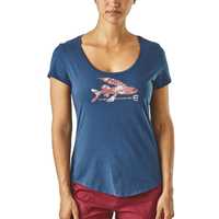 T-Shirt - Stone Blue w - Donna - T-Shirt Donna Ws Flying Fish Organic Scoop T-Shirt  Patagonia