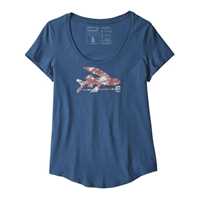 T-Shirt - Stone Blue w - Donna - T-Shirt Donna Ws Flying Fish Organic Scoop T-Shirt  Patagonia