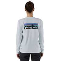 T-Shirt - White - Donna - Ws L/S P-6 Logo Responsibili-Tee  Patagonia