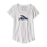 T-Shirt - White w - Donna - T-Shirt Donna Ws Flying Fish Organic Scoop T-Shirt  Patagonia